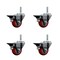 Service Caster 3 Inch Red Polyurethane Wheel Swivel 58 Inch Threaded Stem Caster Set with Brake SCC SCC-TS20S314-PPUB-RED-PLB-58212-4 - alternate 1